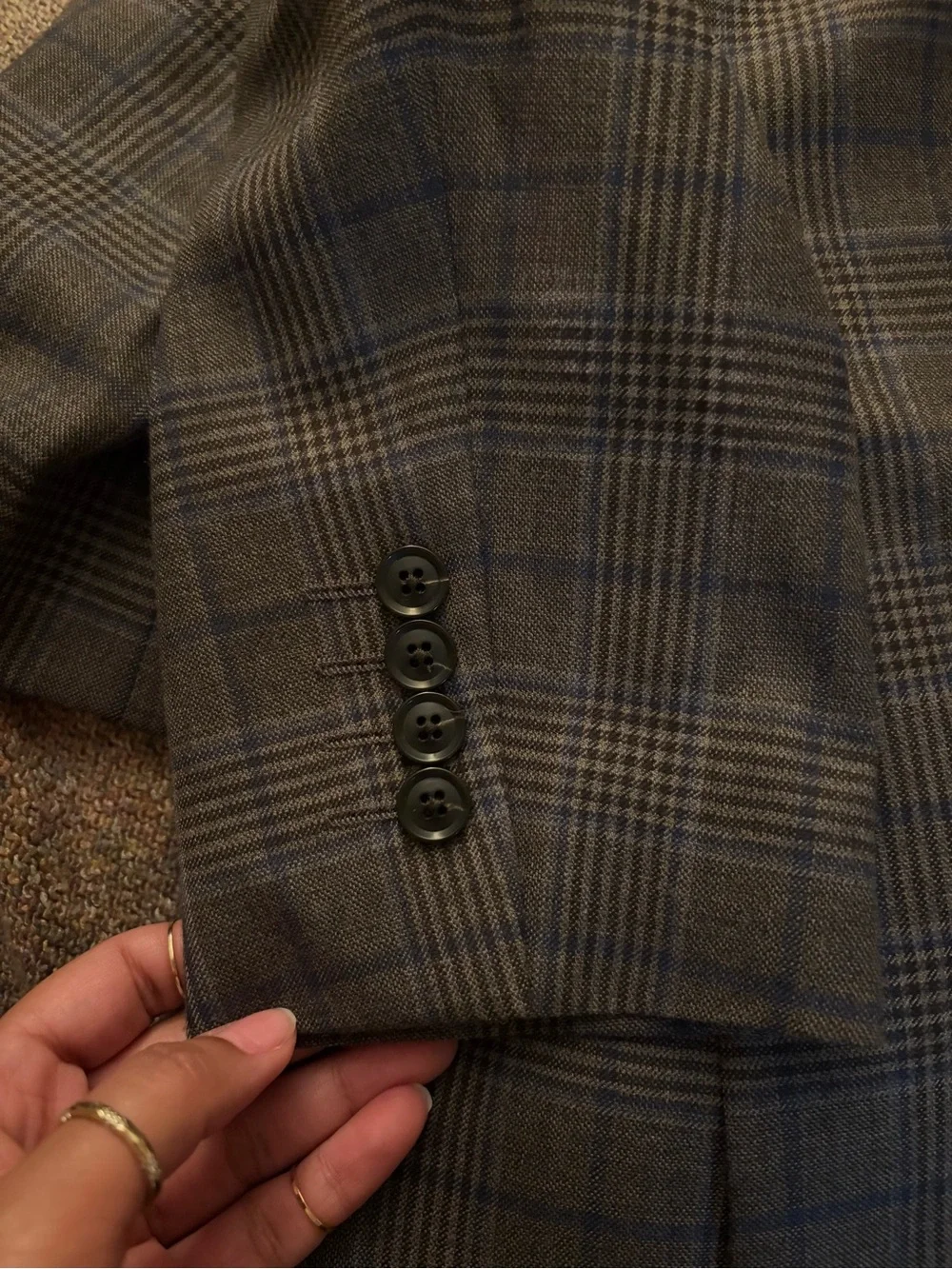 Charles Tyrwhitt Lightweight Wool Check Jacket - Mocha 38R *Brand New With Tags*
